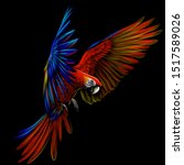 portrait of a macaw parrot in... | Shutterstock .eps vector #1517589026