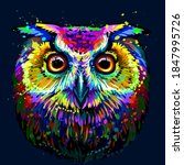 long eared owl. abstract ... | Shutterstock .eps vector #1847995726