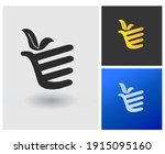 hand finger with plants  ... | Shutterstock .eps vector #1915095160