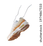 Small photo of Sneaker, fashion, sport shoe, air, lifestyle, concept, product photo, Floating sport shoe, running shoe concept. woman and men shoe, levitation concept, street wear