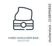 Hobo Shoulder Bag Thin Line...