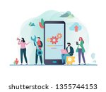 system updates with people... | Shutterstock .eps vector #1355744153