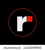 r with red square monogram. r... | Shutterstock .eps vector #2160398983