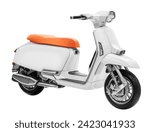 White retro scooter isolated on white background with clipping path