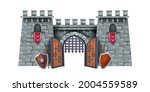 stone castle tower  vector... | Shutterstock .eps vector #2004559589