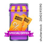 3d vector discount coupon... | Shutterstock .eps vector #2040195590