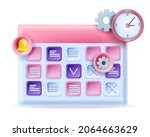 3d calendar schedule... | Shutterstock .eps vector #2064663629