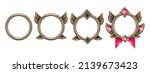 stone game frame set  medieval... | Shutterstock .eps vector #2139673423