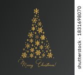 christmas tree made of golden... | Shutterstock .eps vector #1831698070