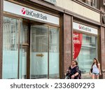 Small photo of Prague, Czech- July 19, 2023: The branch office of UniCredit bank in Prague. UniCredit S.p.A. (formerly UniCredito Italiano S.p.A.) is an international banking group headquartered in Milan.