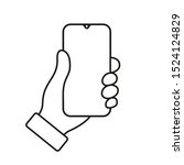 mobile phone hand line icon... | Shutterstock .eps vector #1524124829