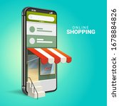 3d online shopping on websites... | Shutterstock .eps vector #1678884826