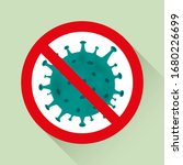 sign caution coronavirus. stop... | Shutterstock .eps vector #1680226699