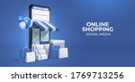 the concept of online shopping... | Shutterstock .eps vector #1769713256