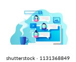Communication, dialog, conversation on an online forum and internet chatting concept. Vector illustration.