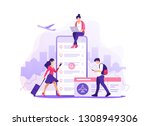 flight tickets online booking... | Shutterstock .eps vector #1308949306
