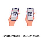 qr code mobile phone scan on... | Shutterstock .eps vector #1580245036