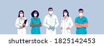 doctors and nurses wearing a... | Shutterstock .eps vector #1825142453