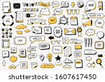 bullet journal doodles hand... | Shutterstock .eps vector #1607617450