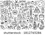 magic icons doodles outlines... | Shutterstock .eps vector #1812765286