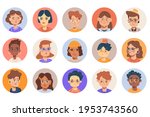 people avatars. funny color... | Shutterstock .eps vector #1953743560