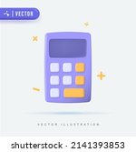 3d realistic purple calculator... | Shutterstock .eps vector #2141393853