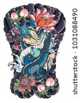 japanese old dragon tattoo for... | Shutterstock .eps vector #1031088490