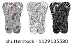 line thai tattoo design... | Shutterstock .eps vector #1129135580