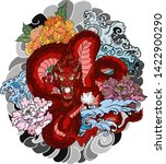 japanese old dragon tattoo for... | Shutterstock .eps vector #1422900290
