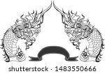 hand drawn thai dragon... | Shutterstock .eps vector #1483550666