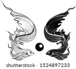 hand drawn and silhouette... | Shutterstock .eps vector #1524897233