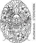hand drawn dragon tattoo ... | Shutterstock .eps vector #1720424086