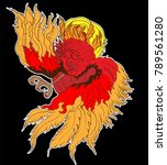 phoenix fire bird sticker on... | Shutterstock .eps vector #789561280