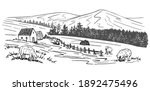 hand drawn vector rural... | Shutterstock .eps vector #1892475496