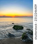 Small photo of The sunrise from the beach in the adriatic dea