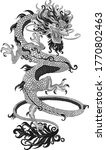chinese dragon black and white... | Shutterstock .eps vector #1770802463