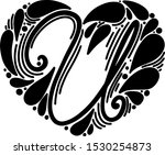 cute vector monogram letter.... | Shutterstock .eps vector #1530254873