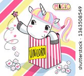 cute unicorn girl with a... | Shutterstock .eps vector #1363508549