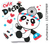cute panda bear doctor holding... | Shutterstock .eps vector #1527399989