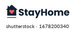 stay at home slogan with house... | Shutterstock .eps vector #1678200340