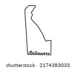 delaware state map. us state... | Shutterstock .eps vector #2174383033