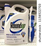 Small photo of Alameda, CA - August 14, 2018: Store shelf with containers of RoundUp weed killer. A San Francisco jury just ruled that Roundup gave a former school groundskeeper terminal cancer.