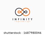 grey and orange line infinity... | Shutterstock .eps vector #1687980046