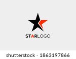 star logo. black and red... | Shutterstock .eps vector #1863197866