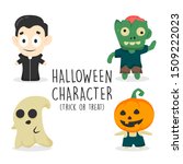 set of halloween character... | Shutterstock .eps vector #1509222023