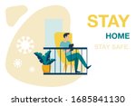 stay home  stay safe. i work... | Shutterstock .eps vector #1685841130