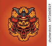 the ronin pumpkin head vector | Shutterstock .eps vector #1472660819