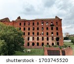 Small photo of VOLGOGRAD, RUSSIA - September, 2019:The Gerhardt's mill, steam mill ruined in WWII during the Battle of Stalingrad