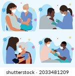 group of people and doctor... | Shutterstock .eps vector #2033481209