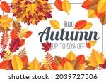 autumn sale background layout... | Shutterstock .eps vector #2039727506